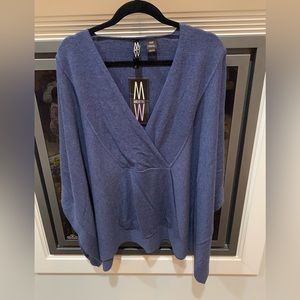 NWT Women’s MarlaWynne Cotton Blend Wide Sleeve Poncho - M/L